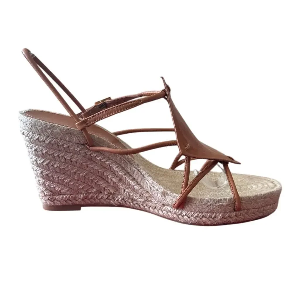 Tory Burch‎ Diamond Patch Espadrille Wedge Aged Camello 7